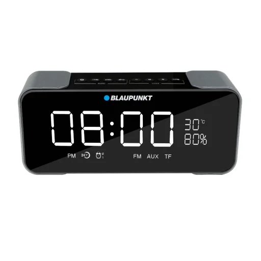 Blaupunkt Bluetooth hangszóró és rádiós ébresztőóra fekete (BT16CLOCK) - 1