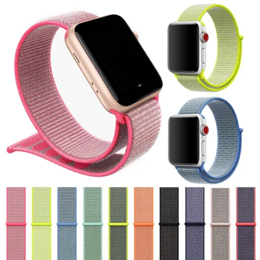 Apple Watch 4/5/6/7/8/SE/Ultra (42/44/45/49mm) nylon óraszíj rózsaszín homok színű Alphajack - 4