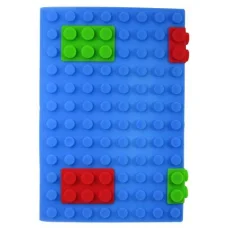 Jegyzetfüzet A6 szilikon építőkocka borítóval kék
