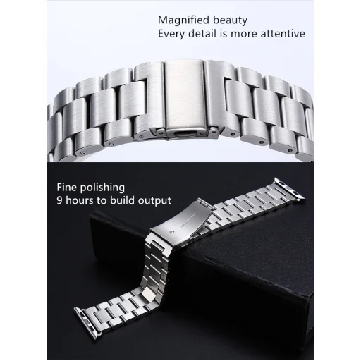 Apple Watch 4/5/6/7/8/SE/Ultra (42/44/45/49mm) fém óraszíj kék színű Alphajack - 5