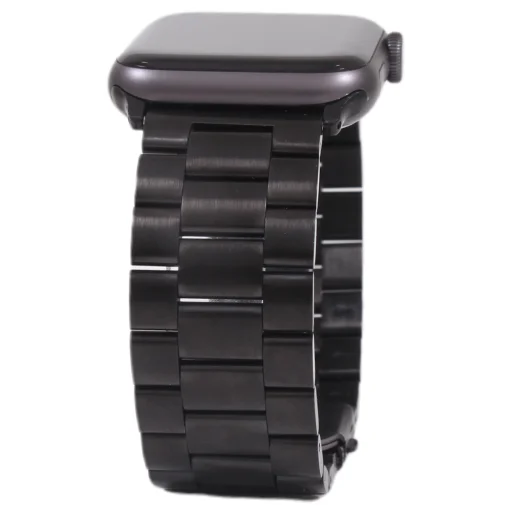 Apple Watch 4/5/6/7/8/9/SE (38/40/41mm) TRH fém óraszíj fekete színű - 5