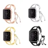Apple Watch 4/5/6/7/8/SE (38/40/41mm) karkötő formájú fém óraszíj rose gold színű Alphajack - 5