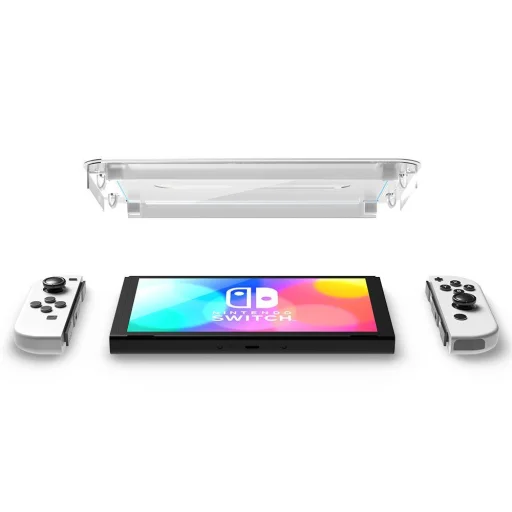 Nintendo Switch OLED Spigen 2x Glas.TR EZ Fit kijelzővédő üvegfólia + felhelyezőkeret (AGL03829) - 6