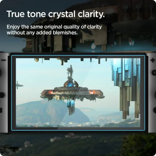 Nintendo Switch OLED Spigen 2x Glas.TR EZ Fit kijelzővédő üvegfólia + felhelyezőkeret (AGL03829) - 9