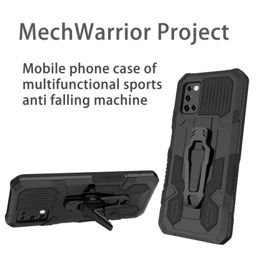 Samsung Galaxy A03s fokozott védelmet biztosító TPU tok kihajtható mágneses támasszal fekete Alphajack (PROTECTION-1) - 8