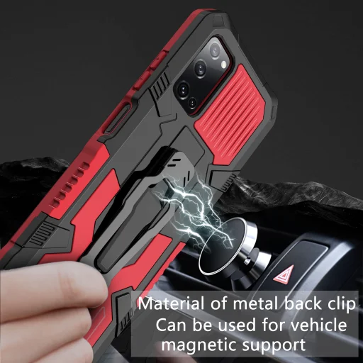 Samsung Galaxy A03s fokozott védelmet biztosító TPU tok kihajtható mágneses támasszal piros Alphajack (PROTECTION-1) - 8