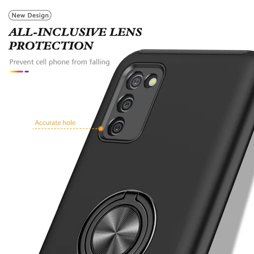 Samsung Galaxy A03s TPU tok kihajtható mágneses támasszal fekete Alphajack - 7