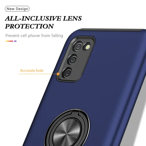 Samsung Galaxy A03s TPU tok kihajtható mágneses támasszal kék Alphajack - 5