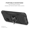 Samsung Galaxy A03s fokozott védelmet biztosító TPU tok kihajtható mágneses támasszal fekete Alphajack (PROTECTION-2) thumbnail