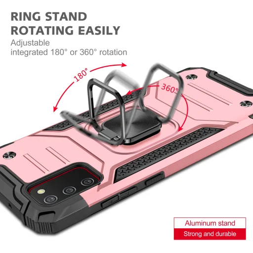 Samsung Galaxy A03s fokozott védelmet biztosító TPU tok kihajtható mágneses támasszal rózsaszín Alphajack (PROTECTION-2) - 4