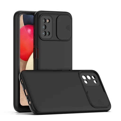 Samsung Galaxy A03s TPU tok kameralencse védővel fekete Alphajack - 6