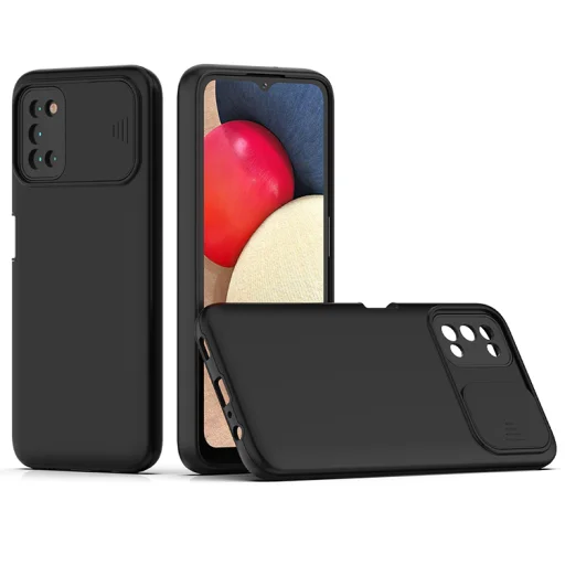 Samsung Galaxy A03s TPU tok kameralencse védővel fekete Alphajack - 10