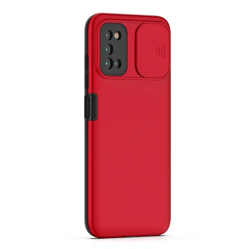 Samsung Galaxy A12 TPU tok kameralencse védővel piros Alphajack - 1