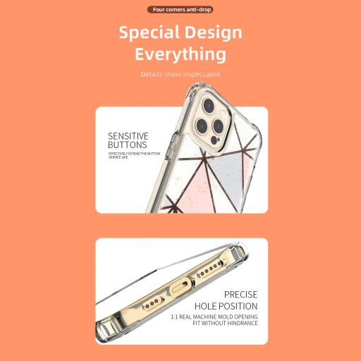 iPhone 12 Pro Max TPU szilikon tok geometriai mintával Alphajack (EPOXY-2) - 2