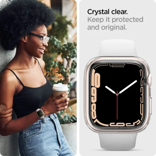 Apple Watch 4 / 5 / 6 / 7 / Se (44 / 45 MM) Spigen Liquid Crystal Puzdro Crystal Clear - 3