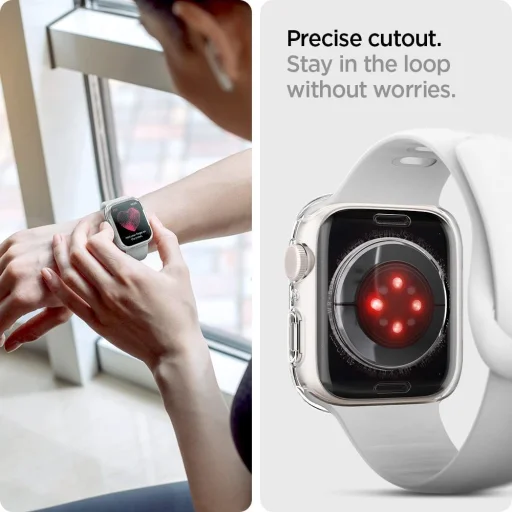 Apple Watch 4 / 5 / 6 / 7 / Se (44 / 45 MM) Spigen Liquid Crystal Puzdro Crystal Clear - 5