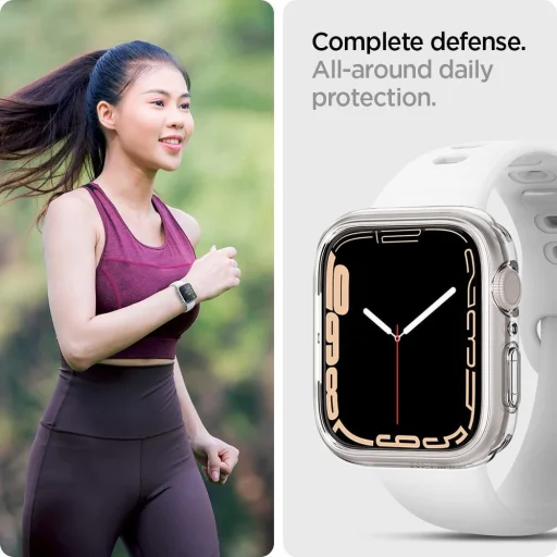 Apple Watch 4 / 5 / 6 / 7 / Se (44 / 45 MM) Spigen Liquid Crystal Puzdro Crystal Clear - 7
