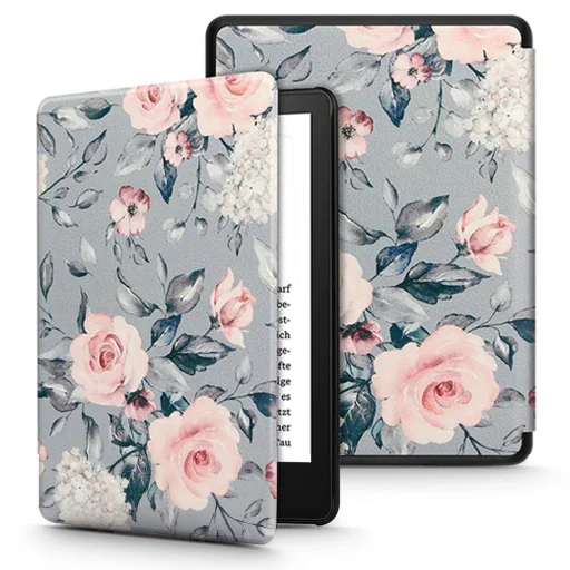 Tech-Protect SmartCase Kindle Paperwhite V / 5 / Signature Edition tok Floral Grey - 1