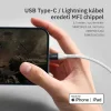 Lightning iPhone kábel 1.5m Type-C fejjel MFi Alphajack (CL15-WG) fehér/szürke thumbnail