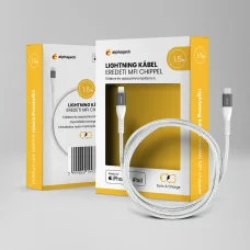 Lightning iPhone kábel 1.5m Type-C fejjel MFi Alphajack (CL15-WG) fehér/szürke