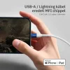 Lightning iPhone kábel 1.5m USB-A fejjel MFi Alphajack (AL15-BW) kék/fehér - 5