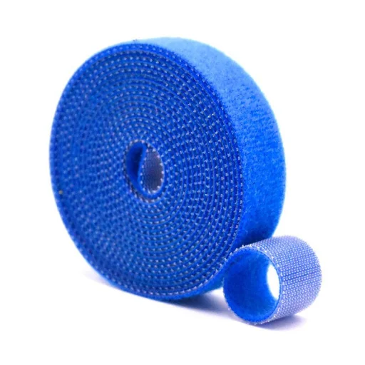 Kábelrendező, tépőzáras 5m kék - 1