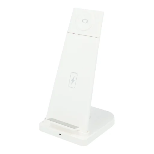 Vezeték nélküli 3in1 Qi gyorstöltő állvány LED 15W B-12 fehér - 2