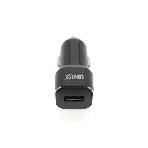 UNiQ autós szivargyújtós töltő MicroUSB kábellel fekete QC 2.4A QC016 - 1