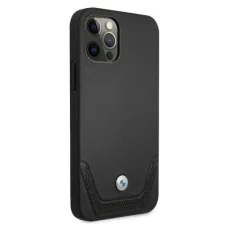  iPhone 12/12 Pro BMW Perforált bőrtok fekete (BMHCP12MRSWPK)