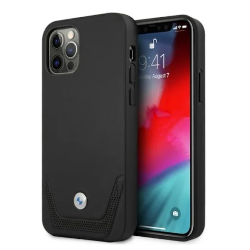  iPhone 12/12 Pro BMW Perforált bőrtok fekete (BMHCP12MRSWPK) - 1