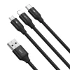 Baseus Rapid 3 az 1-ben USB - Micro USB, Lightning, USB Type-C kábel 3.5A 1.2 m fekete thumbnail