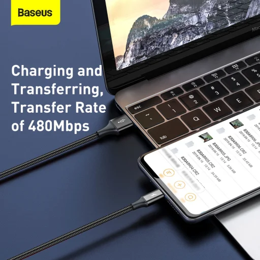 Baseus Rapid 3 az 1-ben USB - Micro USB, Lightning, USB Type-C kábel 3.5A 1.2 m fekete - 6