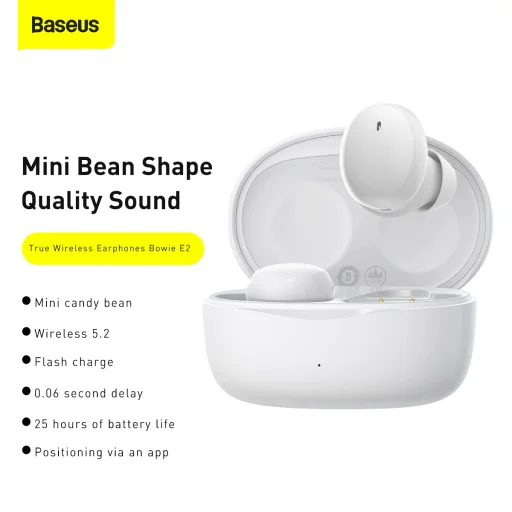 Baseus Bowie E2 Vezeték nélküli TWS Bluetooth fülhallgató fehér - 7