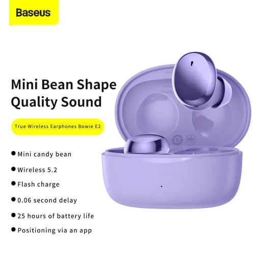 Baseus Bowie E2 Vezeték nélküli TWS Bluetooth fülhallgató lila - 8