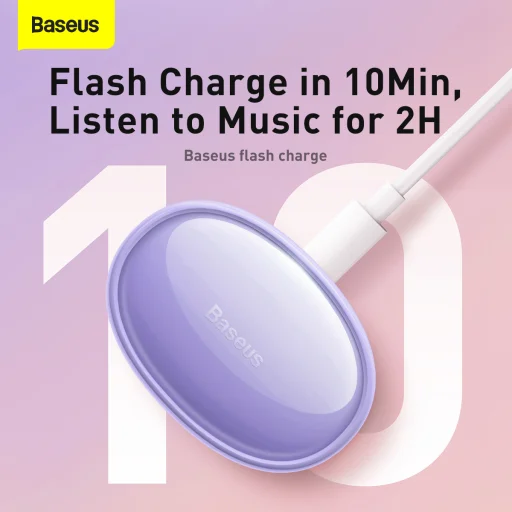 Baseus Bowie E2 Vezeték nélküli TWS Bluetooth fülhallgató lila - 10