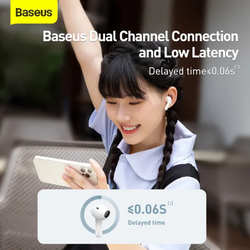 Baseus Bowie E3 Vezeték nélküli TWS Bluetooth fülhallgató fehér - 7