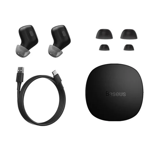 Baseus Encok WM01 TWS vezeték nélküli Bluetooth 5.0 fülhallgató fekete (NGWM01-01) - 2