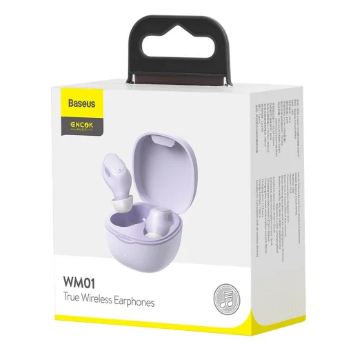 Baseus Encok WM01 TWS vezeték nélküli Bluetooth 5.0 fülhallgató lila (NGWM01-05) - 3