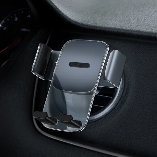 Baseus Easy Controll univerzális autós telefontartó fekete, kör szellőzőhöz (SUYK000201) - 16