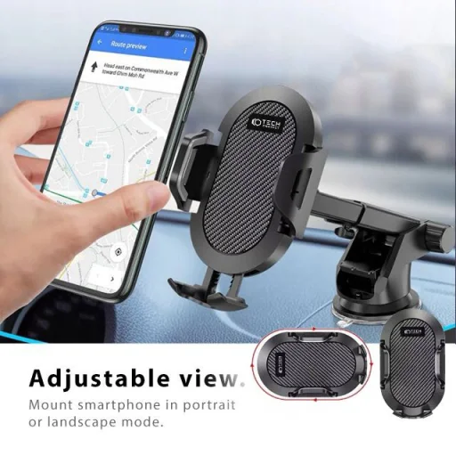Tech-Protect Univerzális autós telefontartó szélvédőre vagy műszerfalra fekete - 2