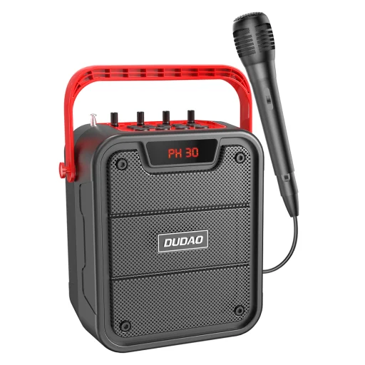 Dudao Bluetooth 5.0 Vezeték nélküli hangszóró 10W 4800mAh + Karaoke mikrofon fekete (Y15s) - 1