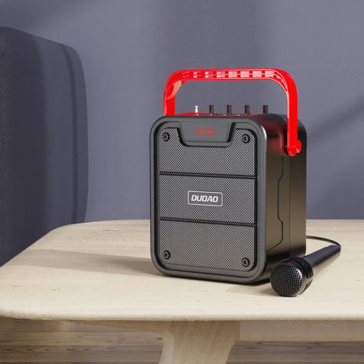 Dudao Bluetooth 5.0 Vezeték nélküli hangszóró 10W 4800mAh + Karaoke mikrofon fekete (Y15s) - 3