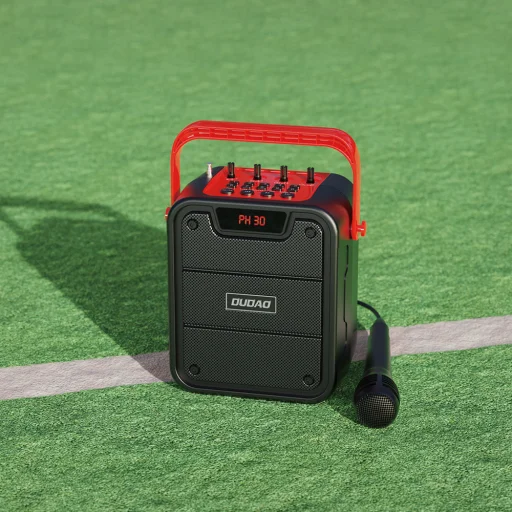 Dudao Bluetooth 5.0 Vezeték nélküli hangszóró 10W 4800mAh + Karaoke mikrofon fekete (Y15s) - 5