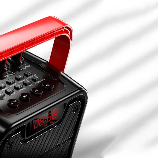 Dudao Bluetooth 5.0 Vezeték nélküli hangszóró 10W 4800mAh + Karaoke mikrofon fekete (Y15s) - 9