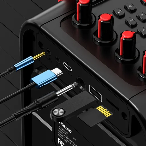 Dudao Bluetooth 5.0 Vezeték nélküli hangszóró 10W 4800mAh + Karaoke mikrofon fekete (Y15s) - 10