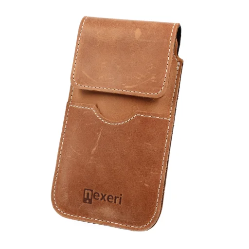 Samsung Galaxy S20 Ultra / S21 Ultra / Huawei P Smart 2021 / Xiaomi Mi 10T/ 10T Pro Nexeri Flap bőr tok övhöz barna - 10