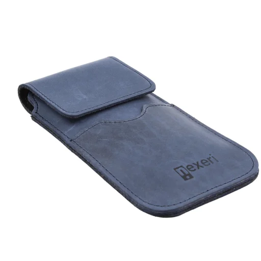 Samsung Galaxy S20 Ultra / S21 Ultra / Huawei P Smart 2021 / Xiaomi Mi 10T/ 10T Pro Nexeri Flap bőr tok övhöz sötétkék - 10
