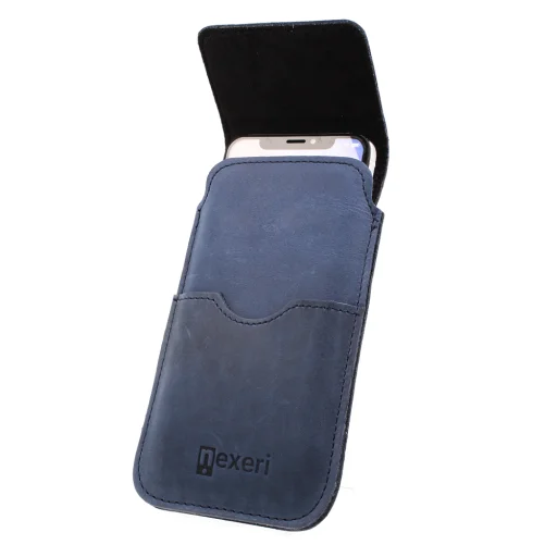 Samsung Galaxy S20 Ultra / S21 Ultra / Huawei P Smart 2021 / Xiaomi Mi 10T/ 10T Pro Nexeri Flap bőr tok övhöz sötétkék - 11