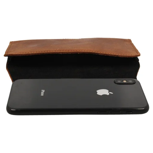 IPHONE 6+ PLUS / 7+ PLUS / SAMSUNG GALAXY A10 / A52 / M21 / S20+ / REDMI NOTE 10 / MI 11 LITE Nexeri 3D Crazy Övre fűzhető bőr telefontartó tok barna - 2