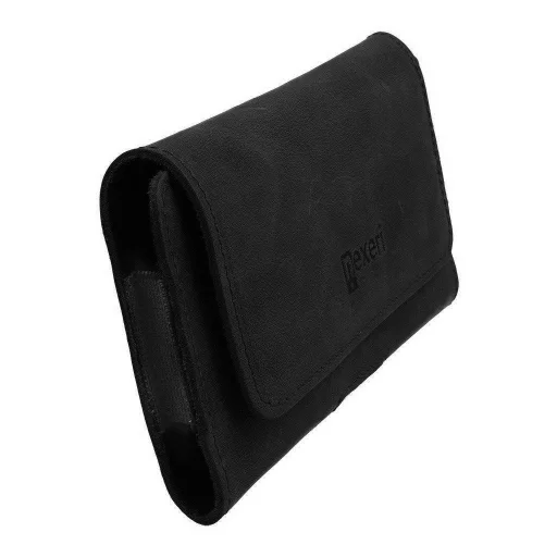 SAMSUNG GALAXY S8 / IPHONE X Nexeri 3D Crazy Övre fűzhető bőr telefontartó tok fekete - 3